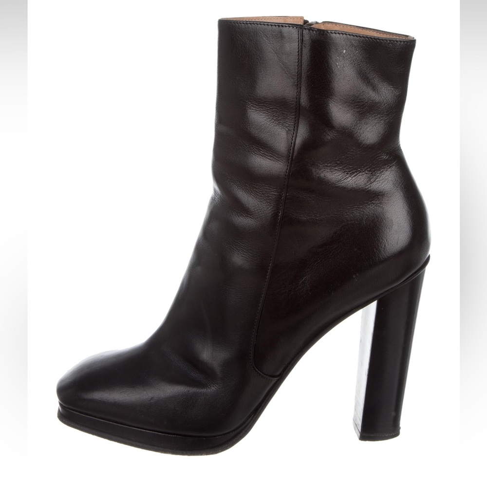 Dries Van Noten Leather Square-Toe Ankle Boots